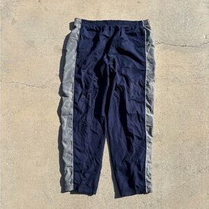 Vintage Y2K Reebok Men's Medium Baggy Track Pants Windbreaker Lined Ankle Zip